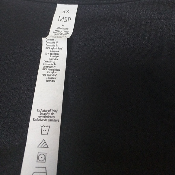 NWT black color block workout tank by Miraclesuit - Picture 2 of 3